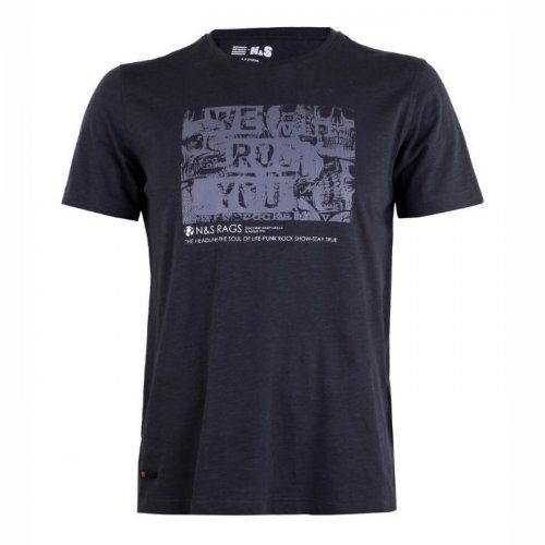 Camiseta gris rock calavera de N&S