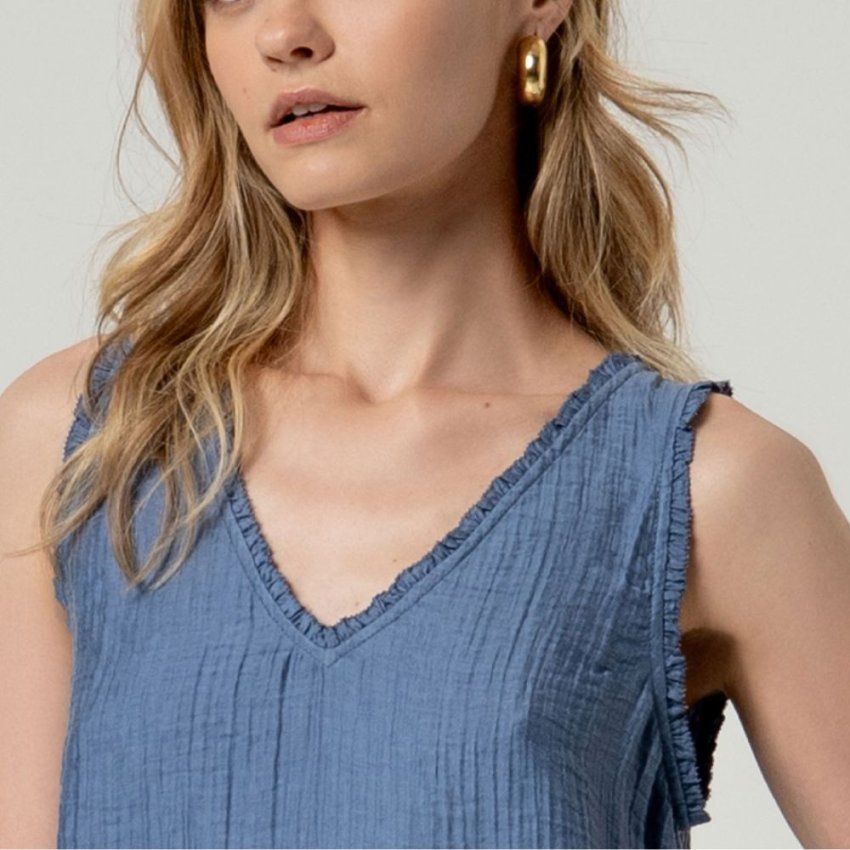 Top azul tejano de Surkana