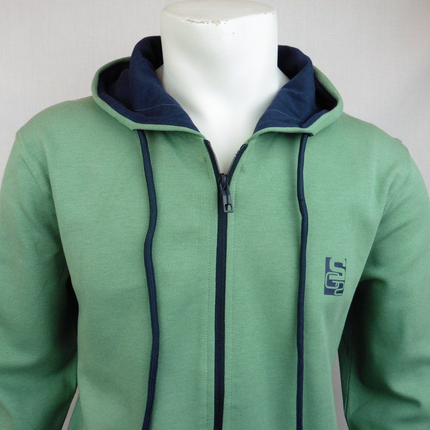 Sudadera cremallera verde de Dos Galgos