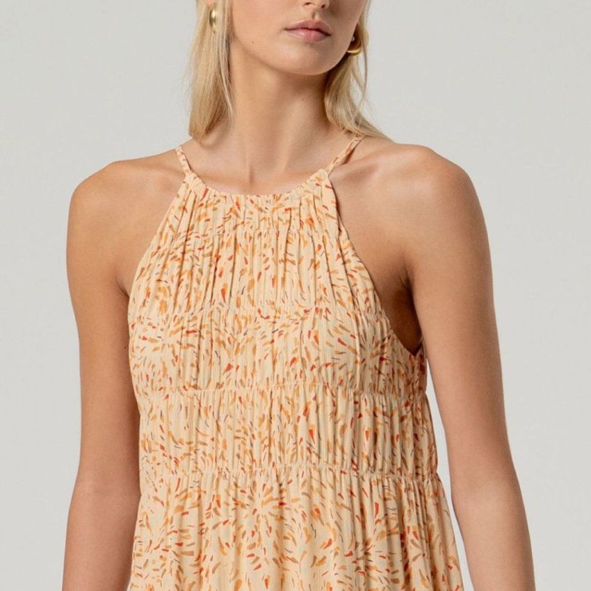 Vestido largo estampado salmón de Surkana