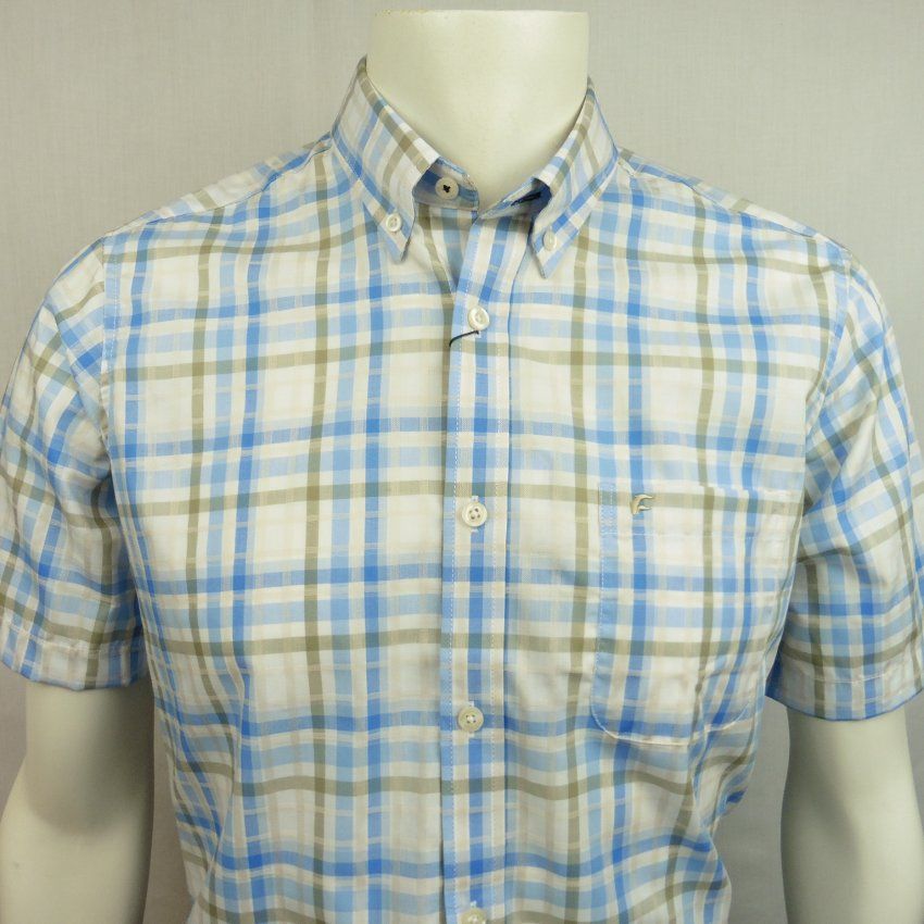 Camisa m/c cuadros azul y verde de Dos Galgos