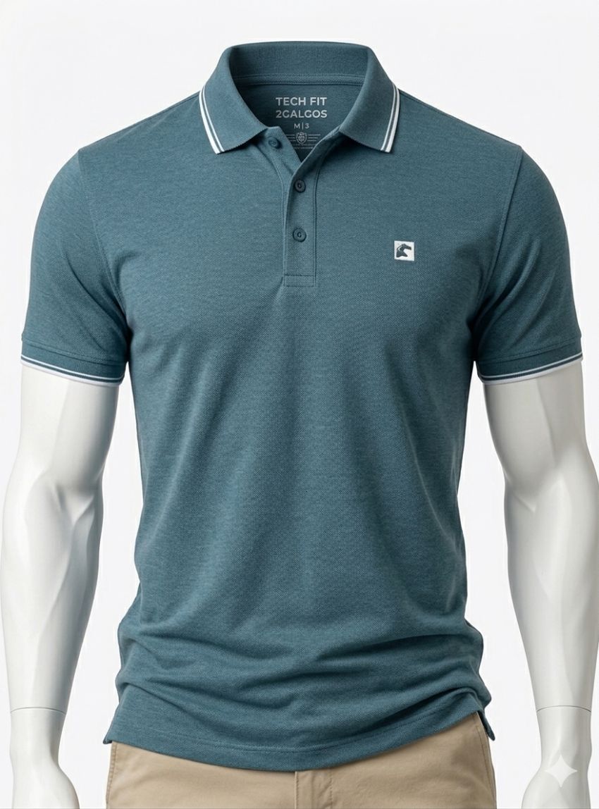 Polo TECH FIT azul de Dos Galgos