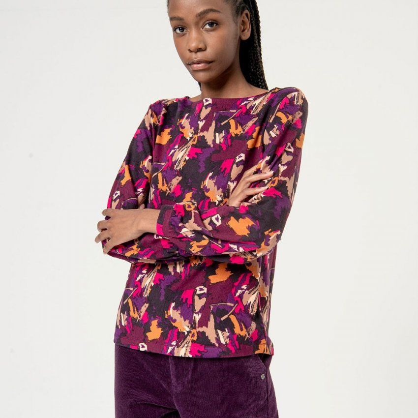 Camiseta punto cálido estampado abstracto de Surkana