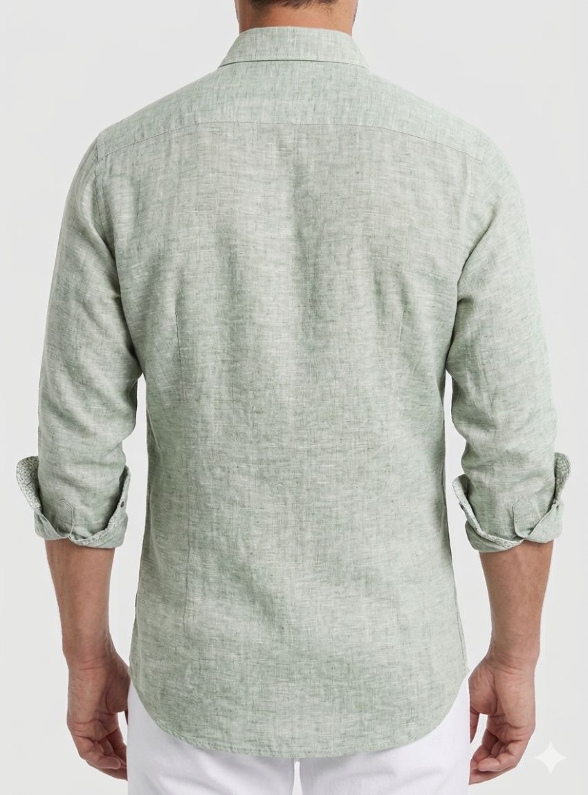 Camisa lino verde de Corsare