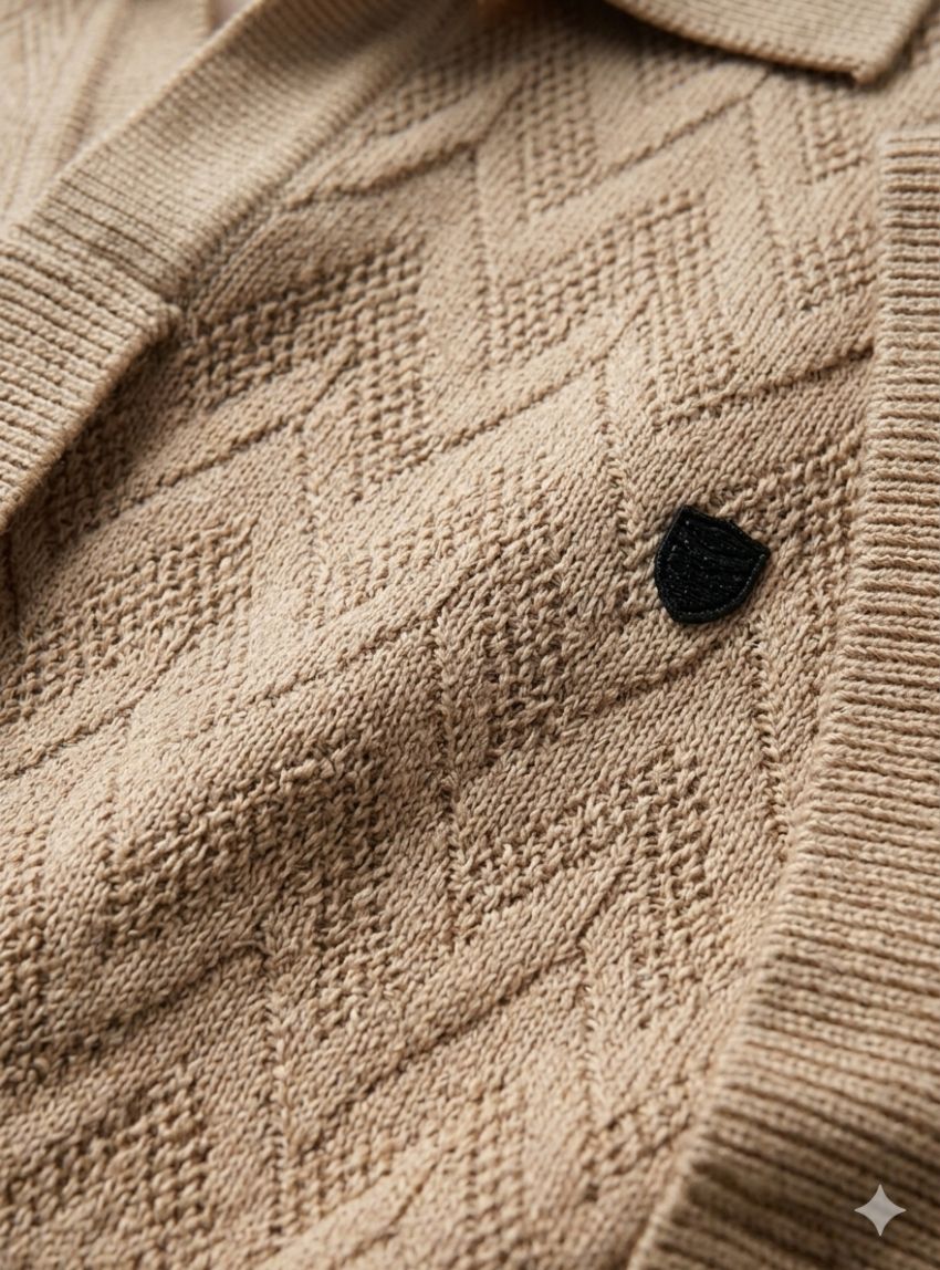 Polo beige de punto de Dark & Fish