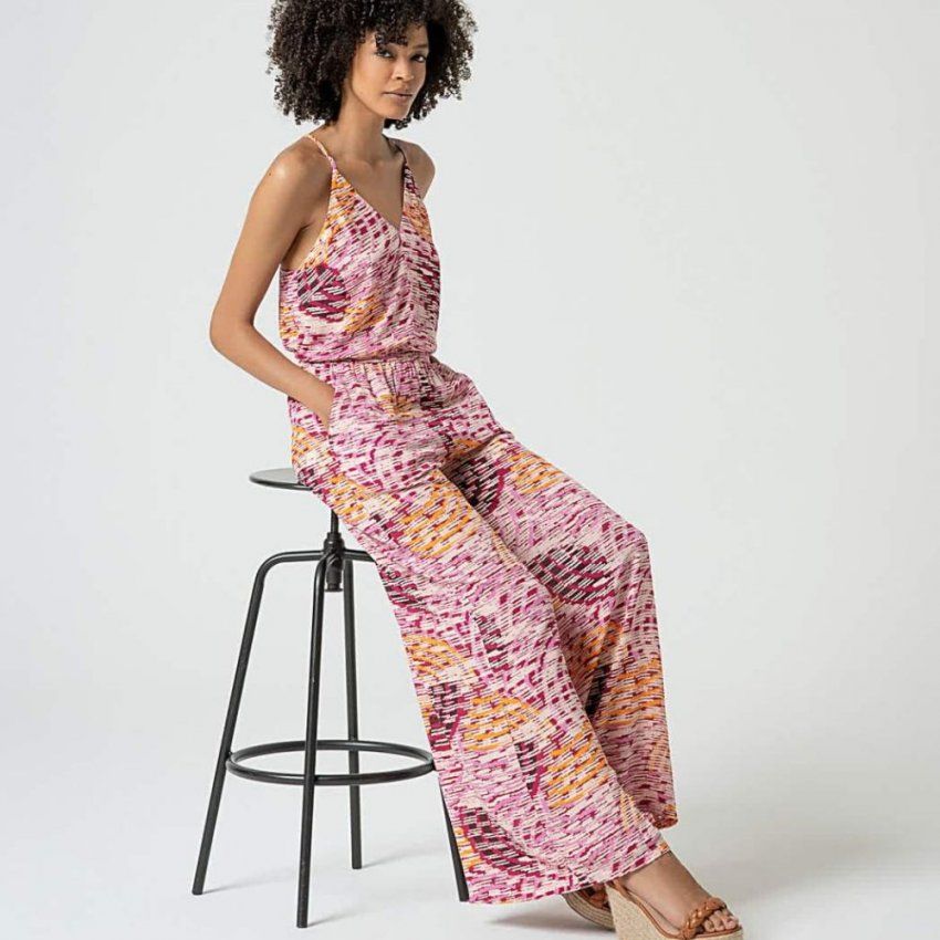 Top estampado rosas y naranja de Surkana