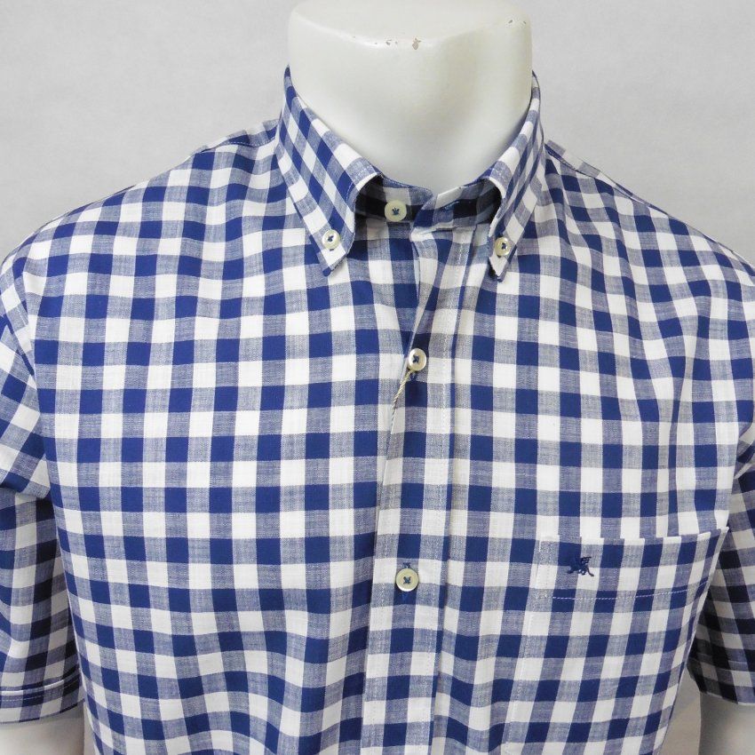 Camisa m/c cuadro mantel de VNTO