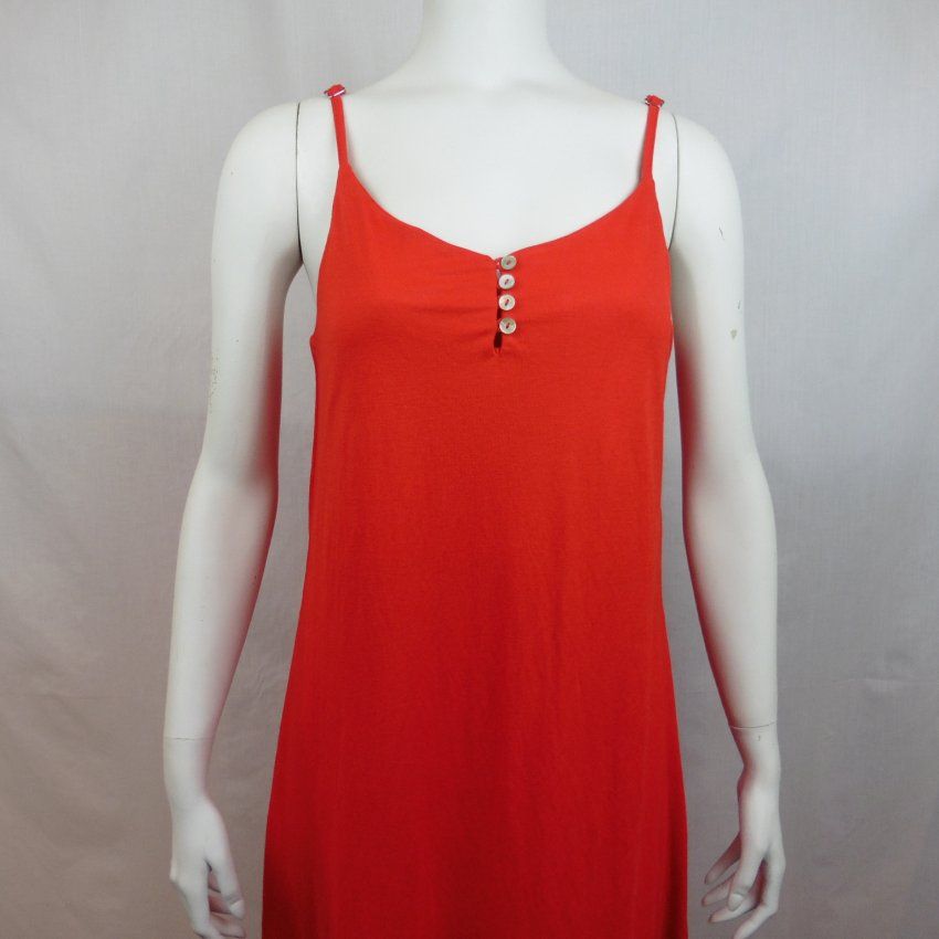 Vestido largo tirantes finos rojo de WNT Collection