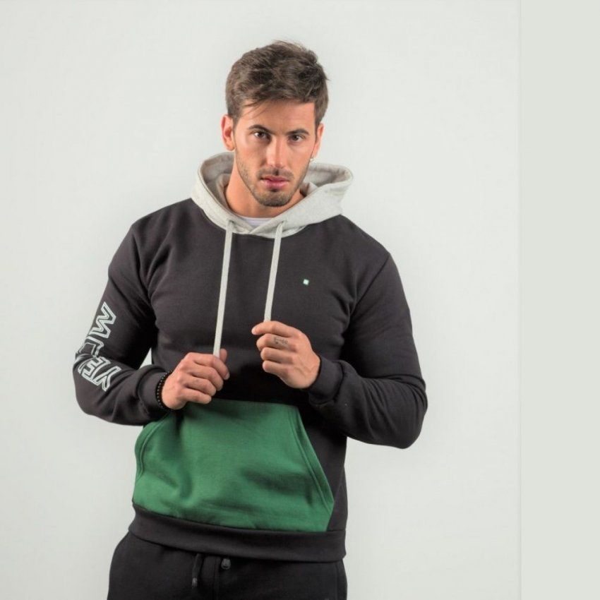Sudadera azul marino con verde de Yellow Skin