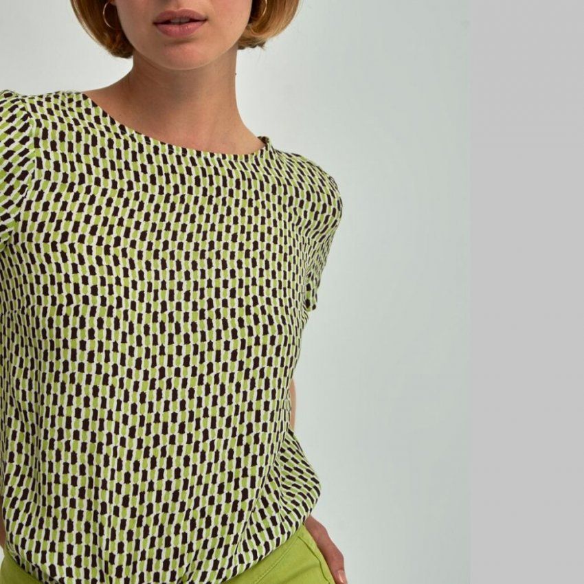 Pantalón estampado marrón y pistacho de Surkana