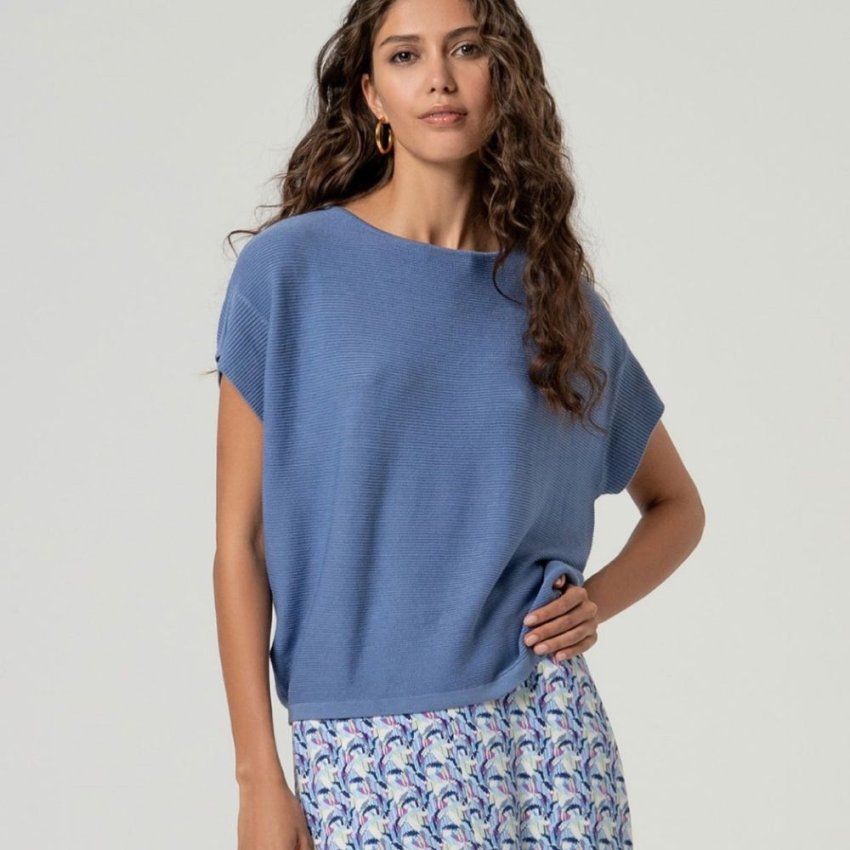 Jersey manga corta azul tejano de Surkana