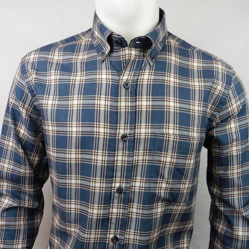 Camisa cuadros azul y marrón de Corsare