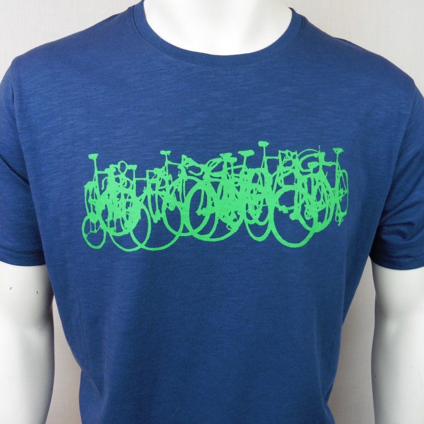 Camiseta azul bicis verdes de Dos Galgos