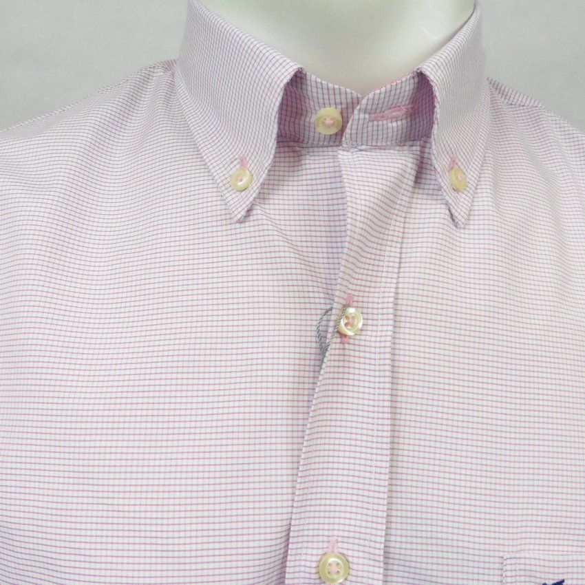 Camisa m/c mini cuadros rosa azul de VNTO