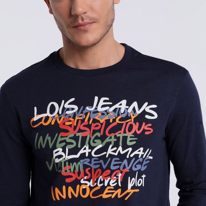 Camiseta azul letras colores de Lois