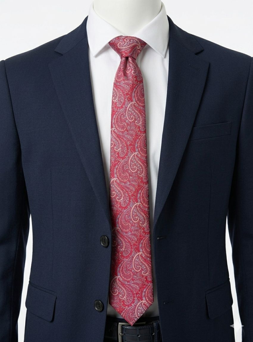 Traje azul marino mini puntos de True Man