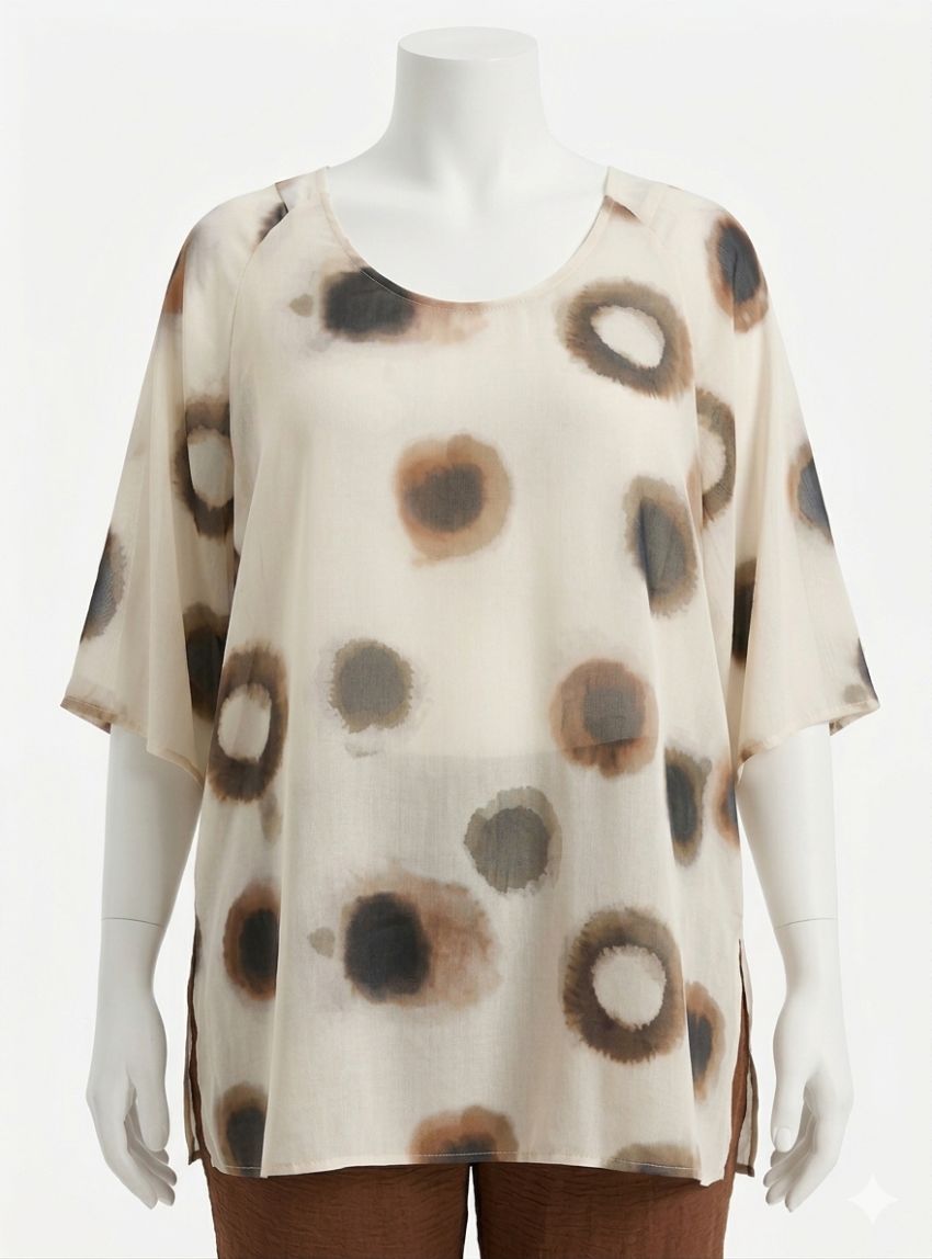 Blusa crudo manchas marrones y negras de Nayat