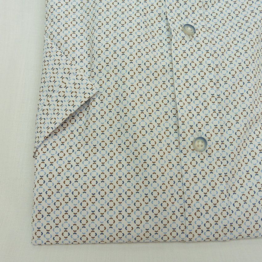 Camisa dibujo pequeño marrón y azul de Corsare