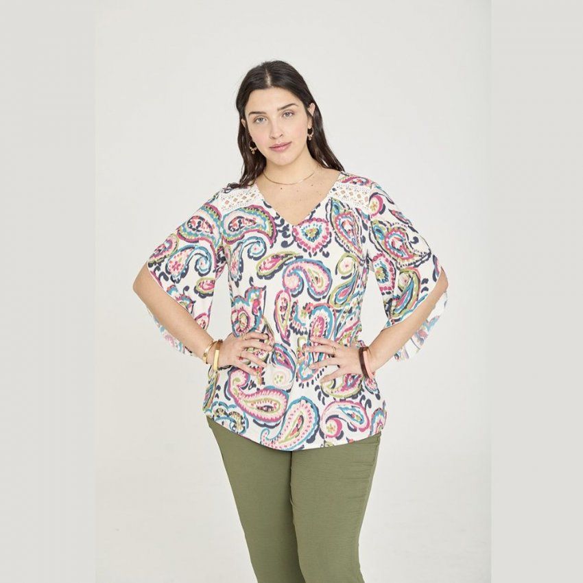 Blusa blanca ganchillo de SPG Woman