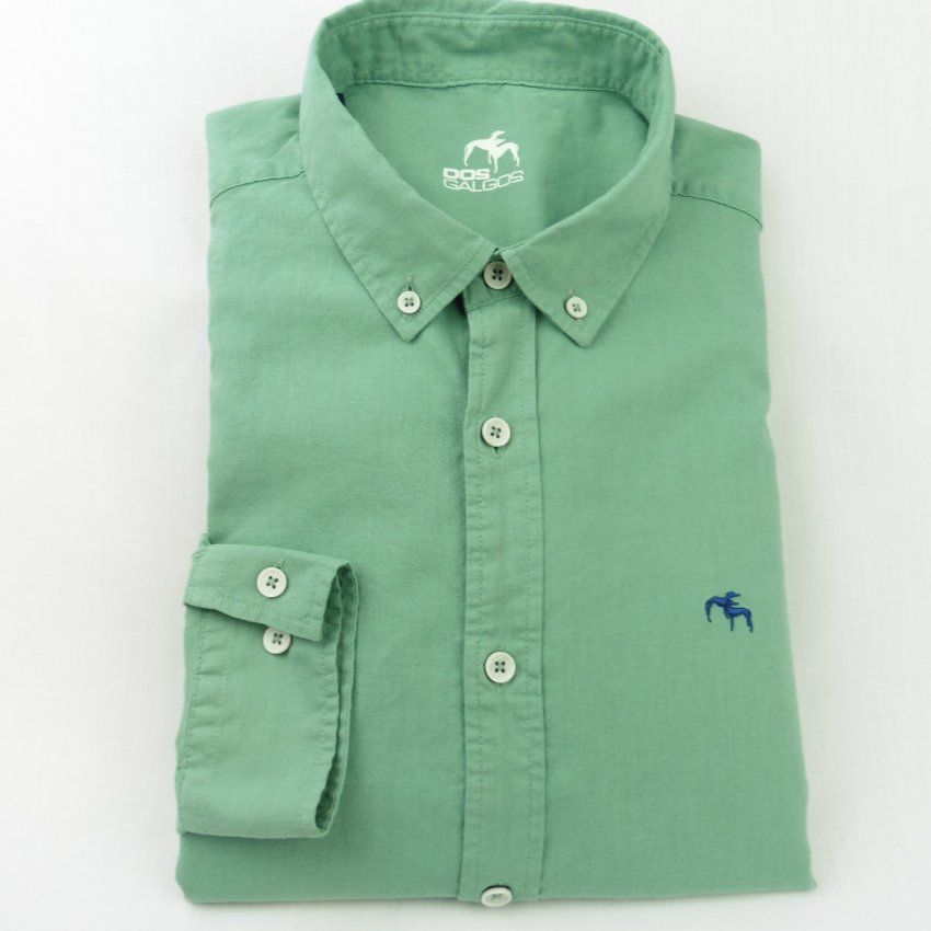 Camisa lino verde de Dos Galgos
