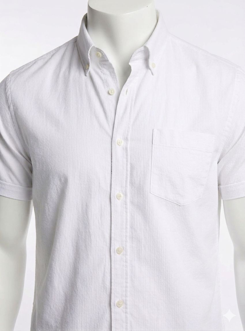 Camisa blanca raya al tono de Corsare