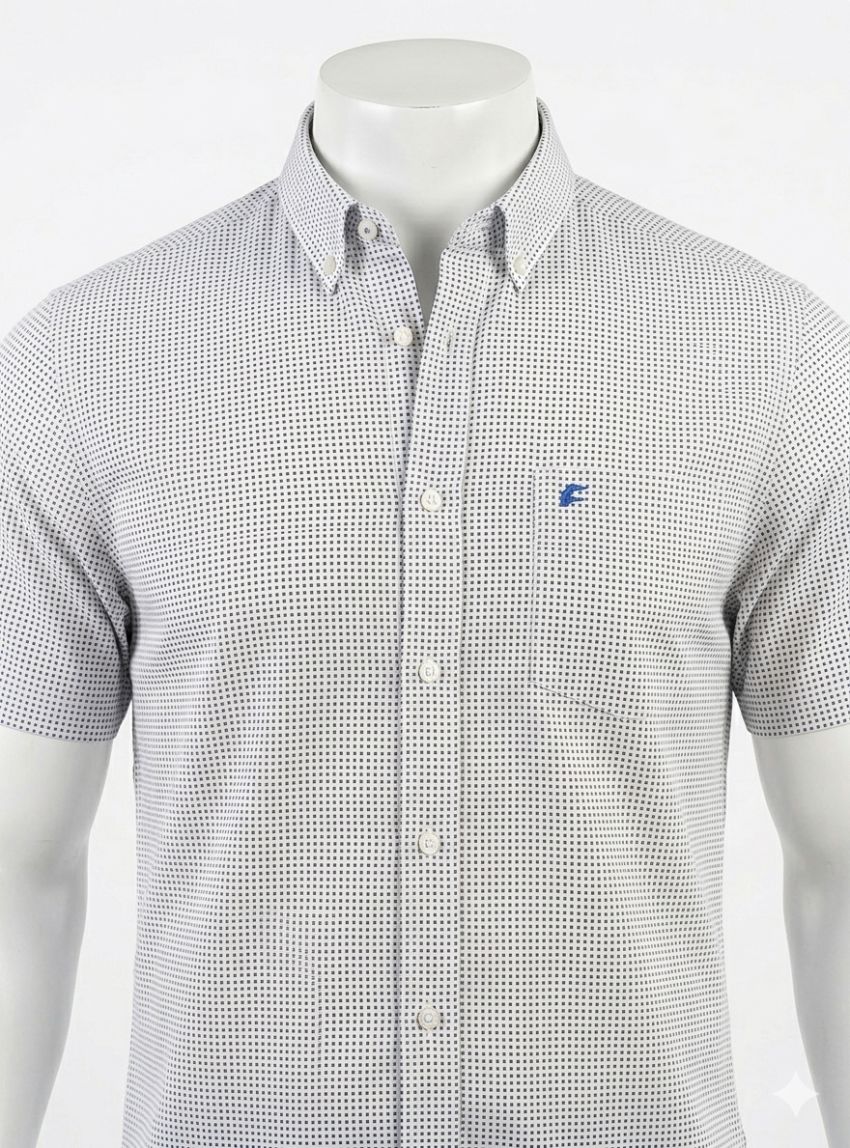 Camisa mini cuadros negro y azulon de Dos Galgos