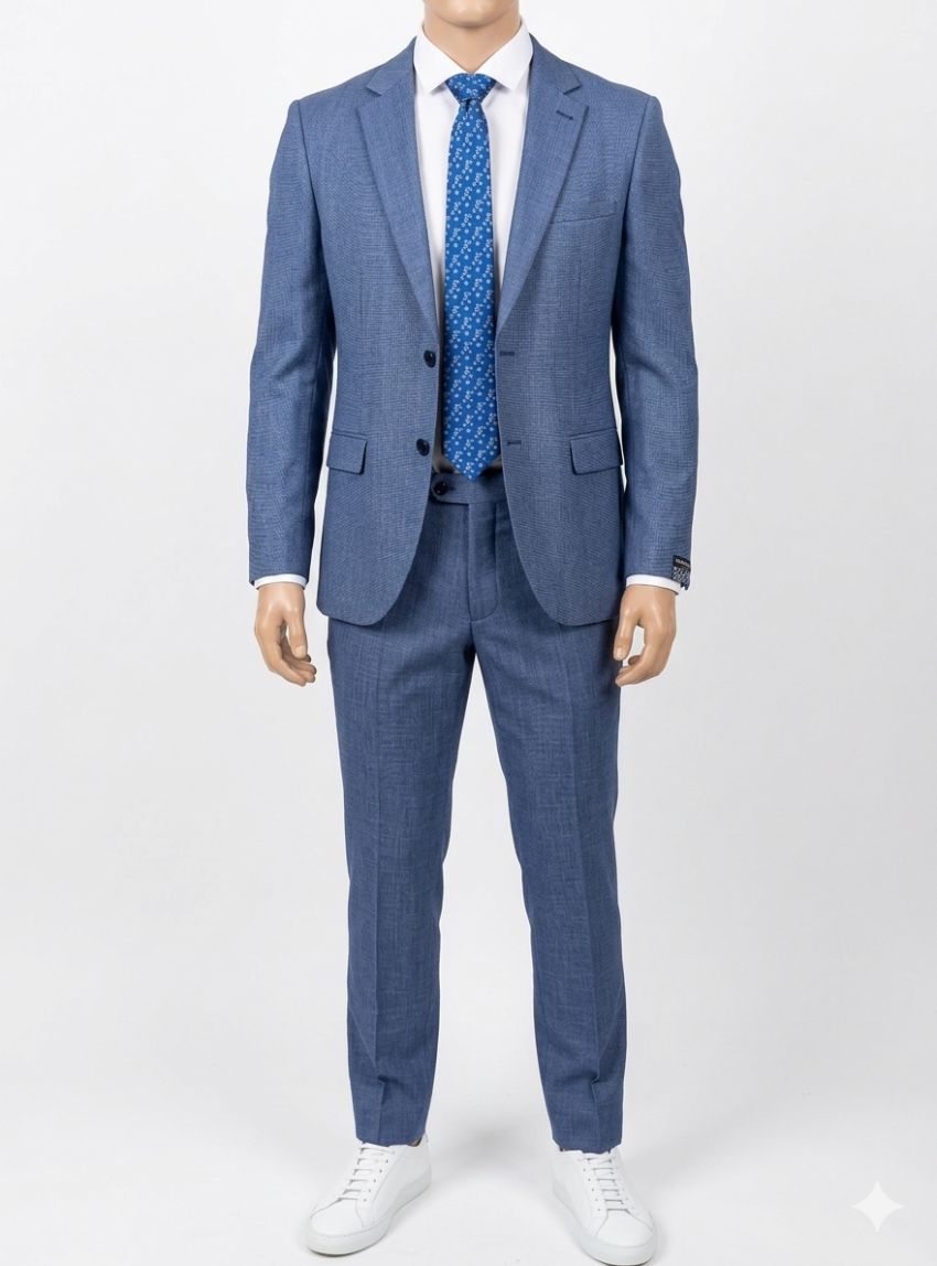 Traje azulon mini dibujo de Capelhi