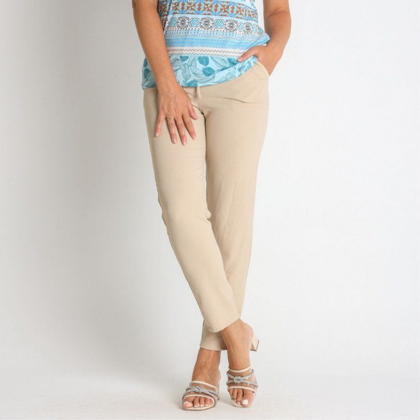 Pantalón fluido beige de Lourdes Castillo