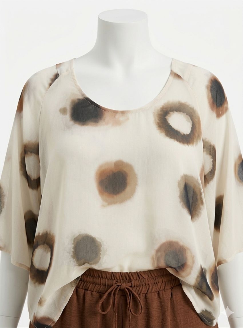 Blusa crudo manchas marrones y negras de Nayat
