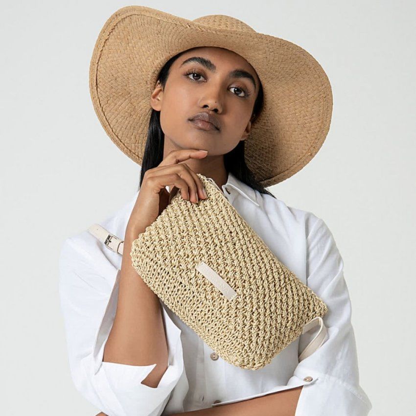 Bolso rafia beige de Surkana