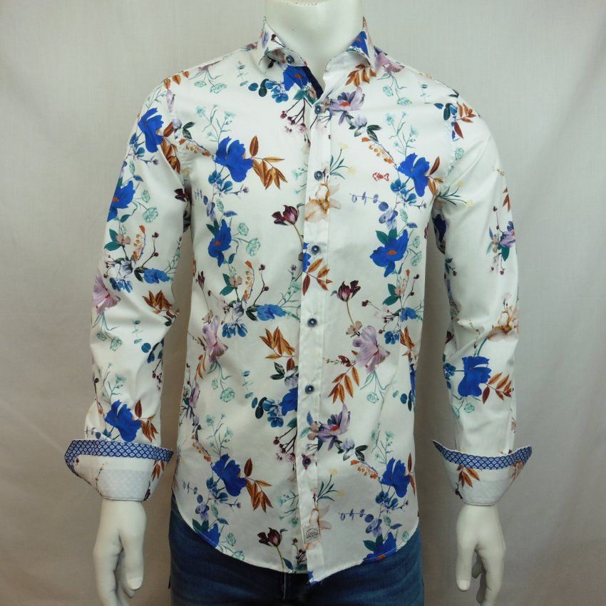 Camisa blanca flores grandes de Dark & Fish