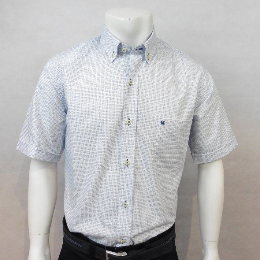 Camisa m/c mini cuadros azul de VNTO