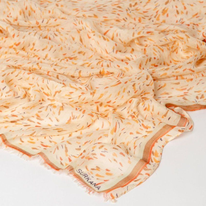 Pañuelo estampado marrón y naranja de Surkana