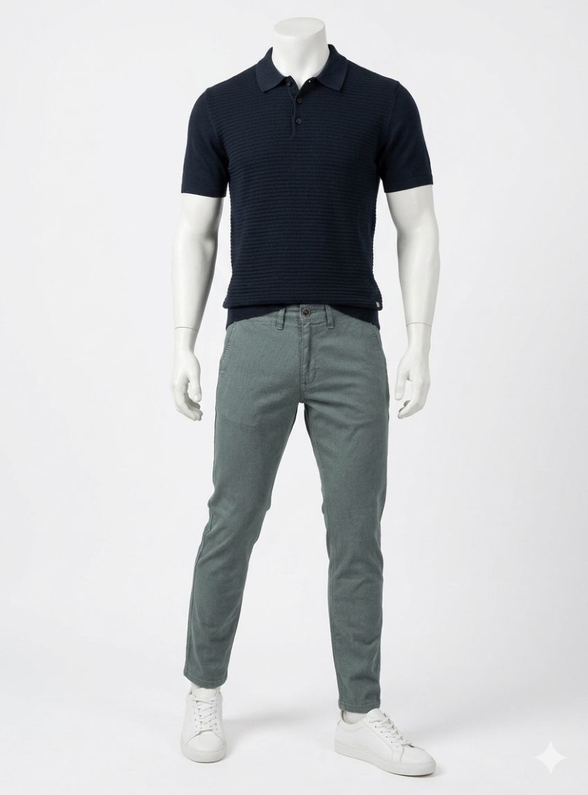 Polo punto algodón azul marino de Gendive