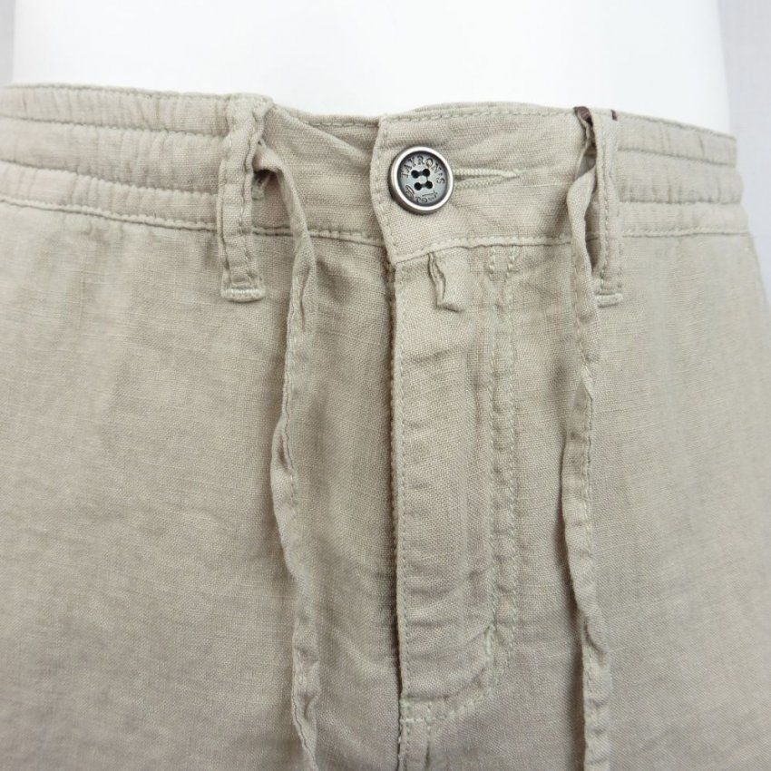 Pantalón corto lino goma arena de Tayron's