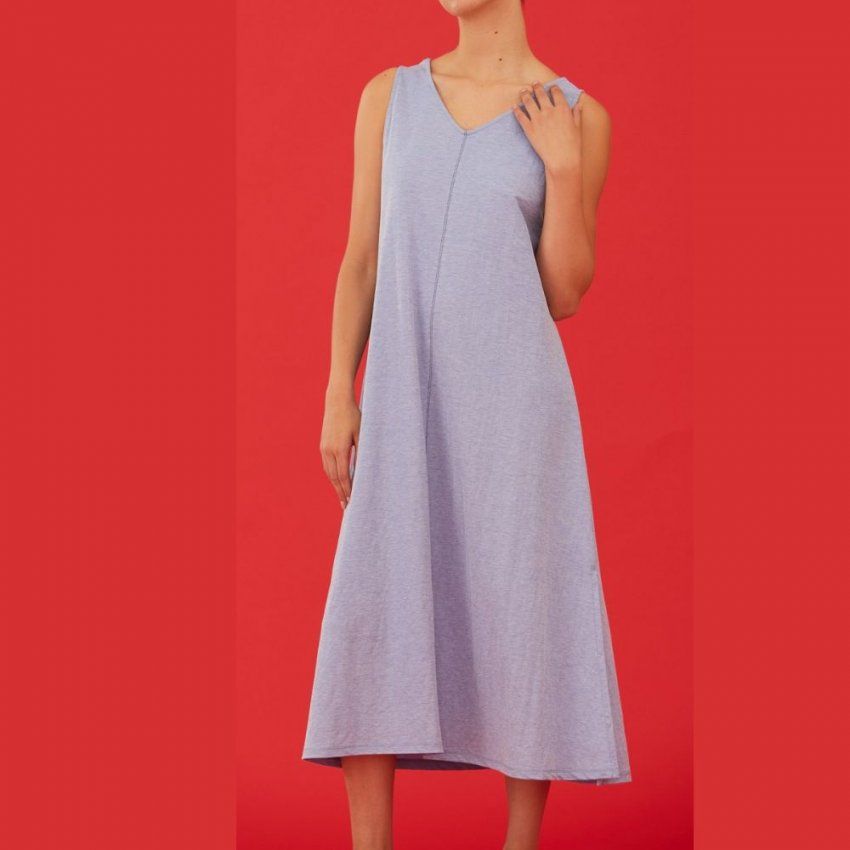 Vestido largo azul tejano de WNT Collection