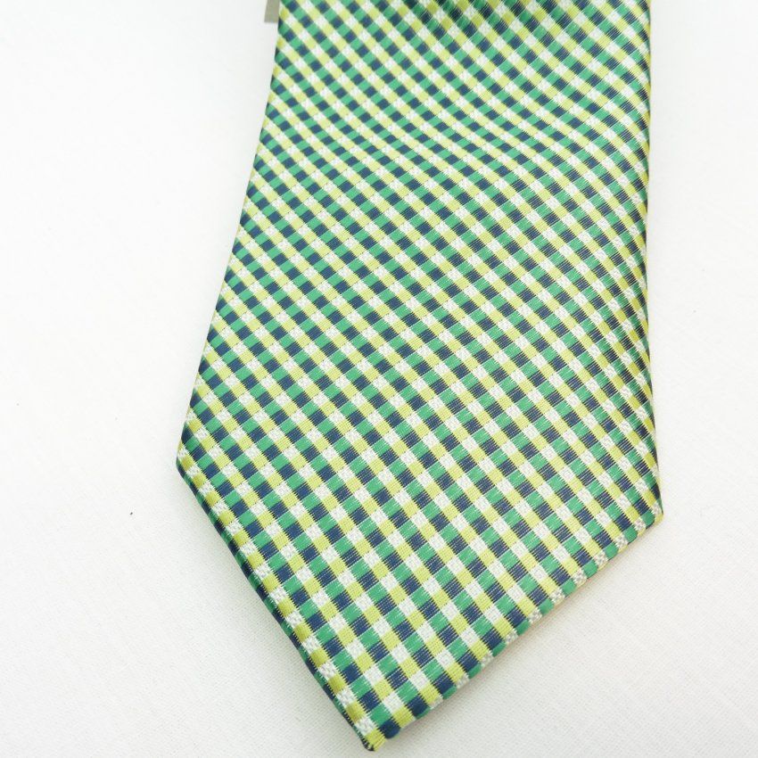 Corbata mini cuadros tonos verdes de Boccola