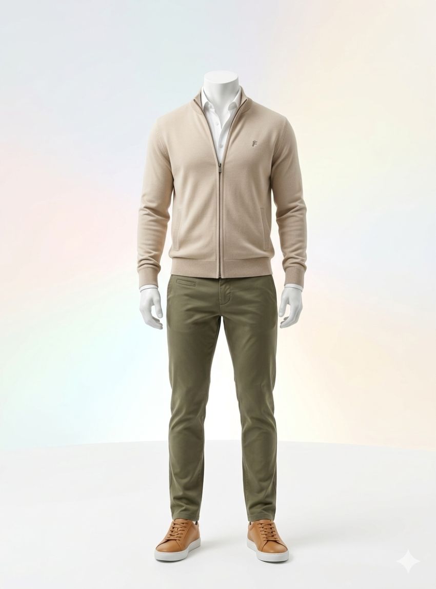Chaqueta punto beige de Dos Galgos
