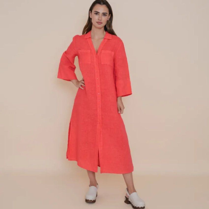 Vestido de lino naranja de WNT Collection