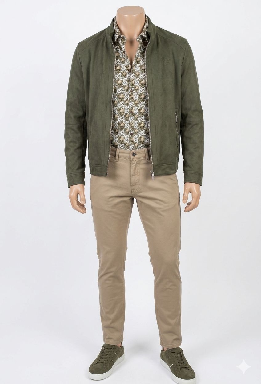 Cazadora antelina verde de Dos Galgos