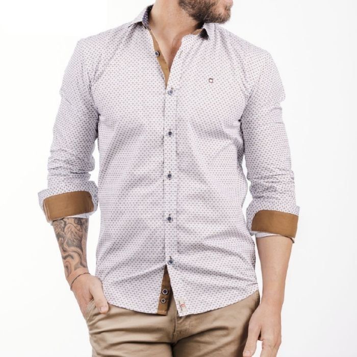 Camisa dibujo camel de Yellow Skin