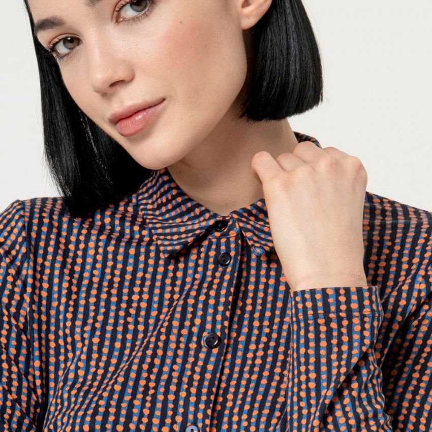 Camisa de punto círculos naranjas de Surkana