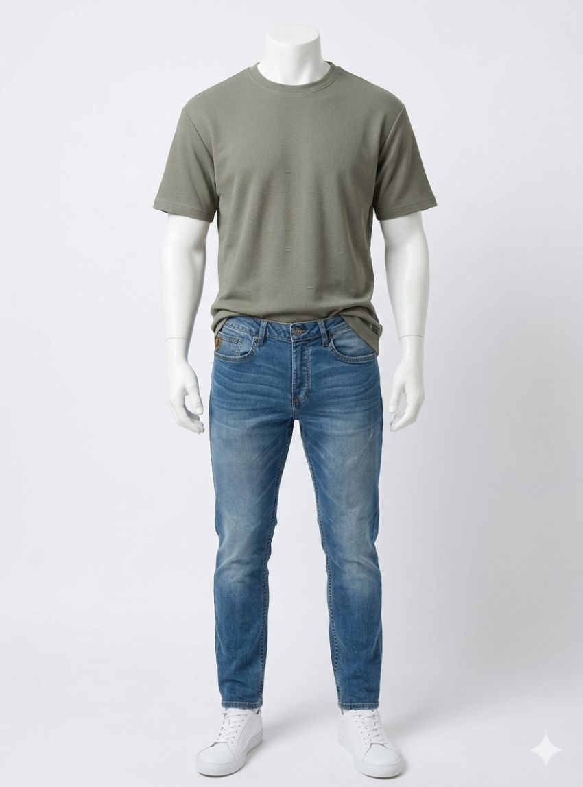 Camiseta verde tejido relieve de Lois