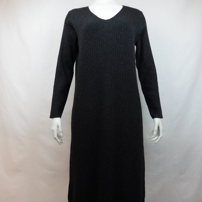 Vestido canalé lúrex negro de WNT Collection