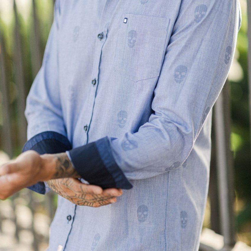 Camisa espiga calavera de Yellow Skin