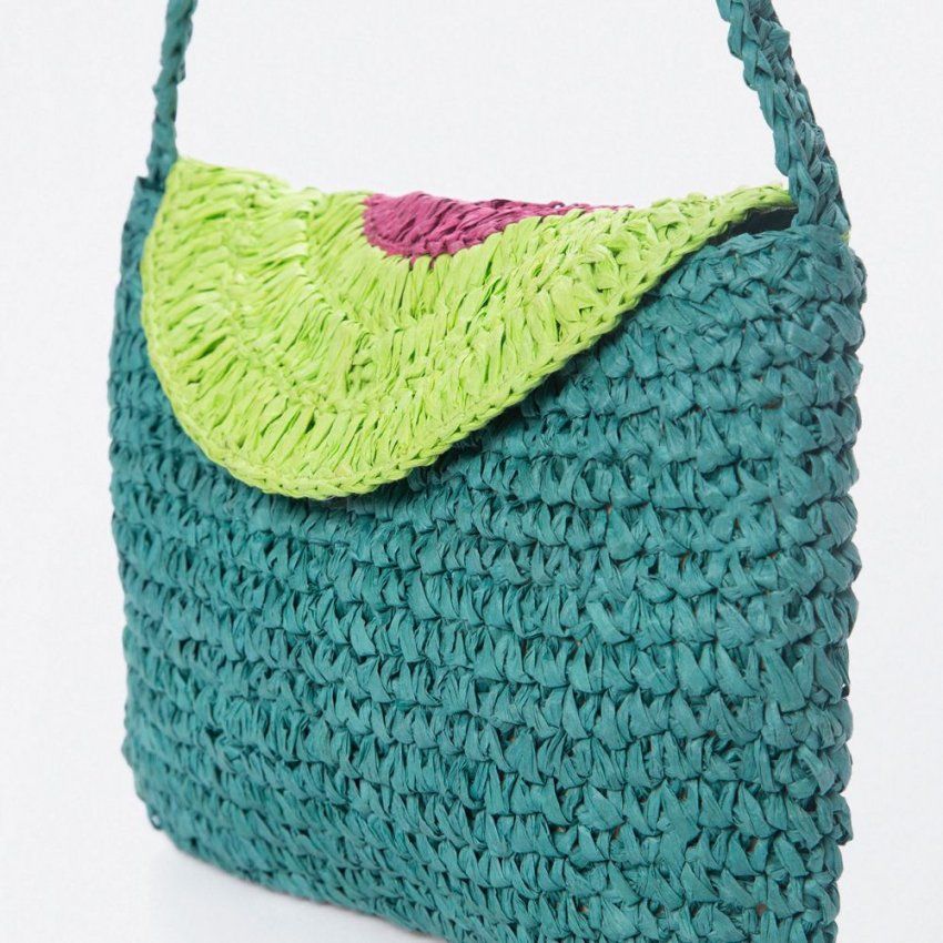 Bolso rafia verde de Surkana