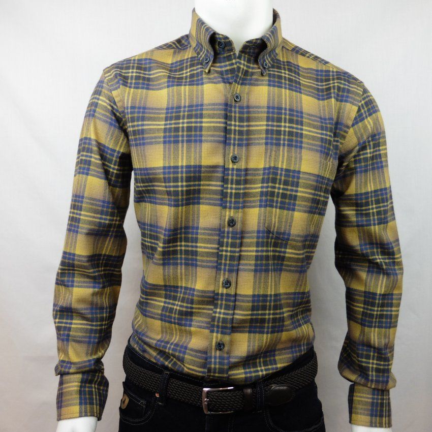 Camisa cuadros ocre viella de Corsare