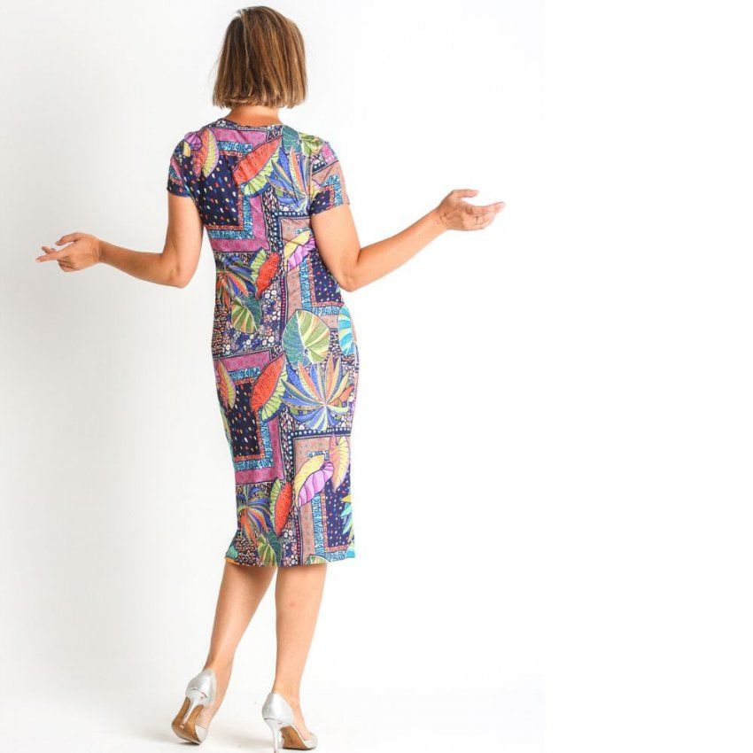 Vestido multi estampado hojas de Nayat
