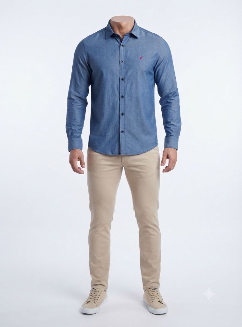 Camisa mil rayas azul tinta de Dos Galgos