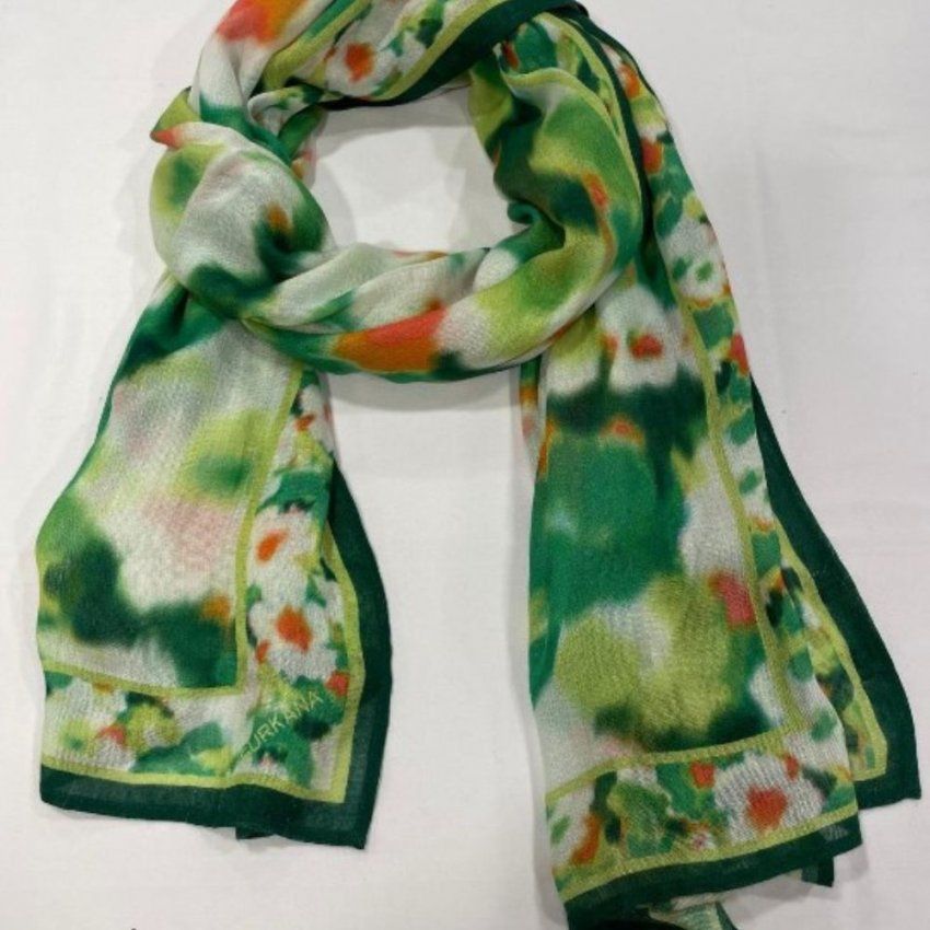 Pañuelo estampado verdes y naranja de Surkana